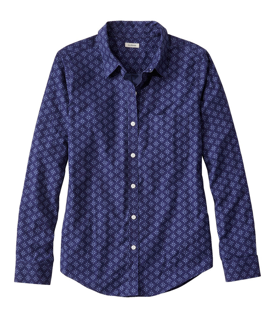 Women's Wrinkle-Free Pinpoint Oxford Shirt, Relaxed Fit Long-Sleeve Print | L.L.Bean discount
