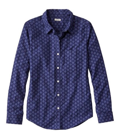 Women's Wrinkle-Free Pinpoint Oxford Shirt, Relaxed Fit Long-Sleeve Print | L.L.Bean discount