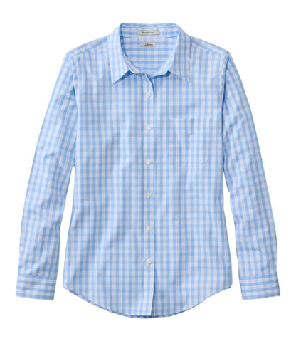 Women's Wrinkle-Free Pinpoint Oxford Shirt, Long-Sleeve Relaxed Fit Plaid | L.L.Bean online