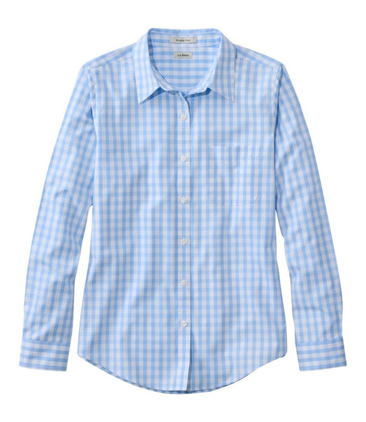 Women's Wrinkle-Free Pinpoint Oxford Shirt, Long-Sleeve Relaxed Fit Plaid | L.L.Bean online