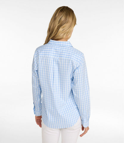 Women's Wrinkle-Free Pinpoint Oxford Shirt, Long-Sleeve Relaxed Fit Plaid | L.L.Bean online