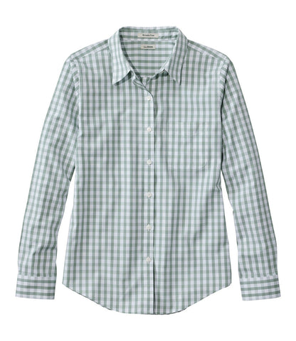 Women's Wrinkle-Free Pinpoint Oxford Shirt, Long-Sleeve Relaxed Fit Plaid | L.L.Bean online