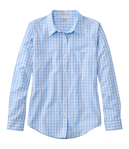 Women's Wrinkle-Free Pinpoint Oxford Shirt, Long-Sleeve Relaxed Fit Plaid | L.L.Bean online