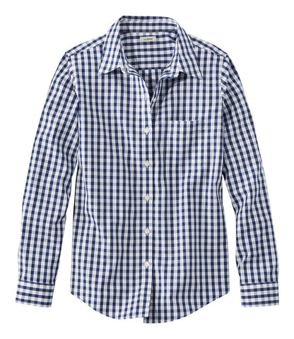 Women's Wrinkle-Free Pinpoint Oxford Shirt, Long-Sleeve Relaxed Fit Plaid | L.L.Bean online