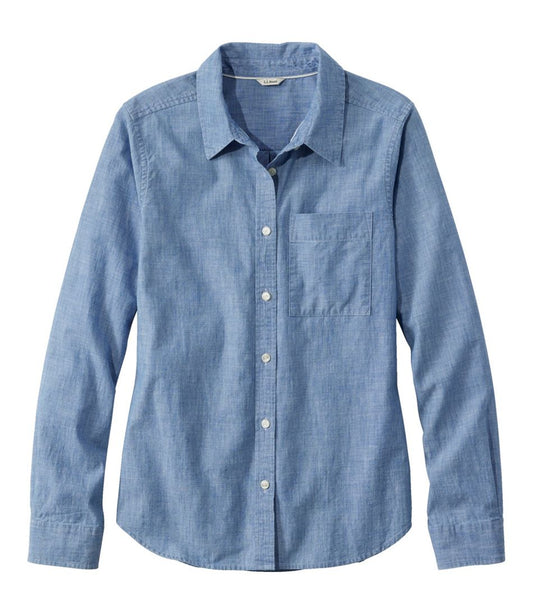 Women's Essential Cotton Shirt, Chambray Long Sleeve | L.L.Bean online