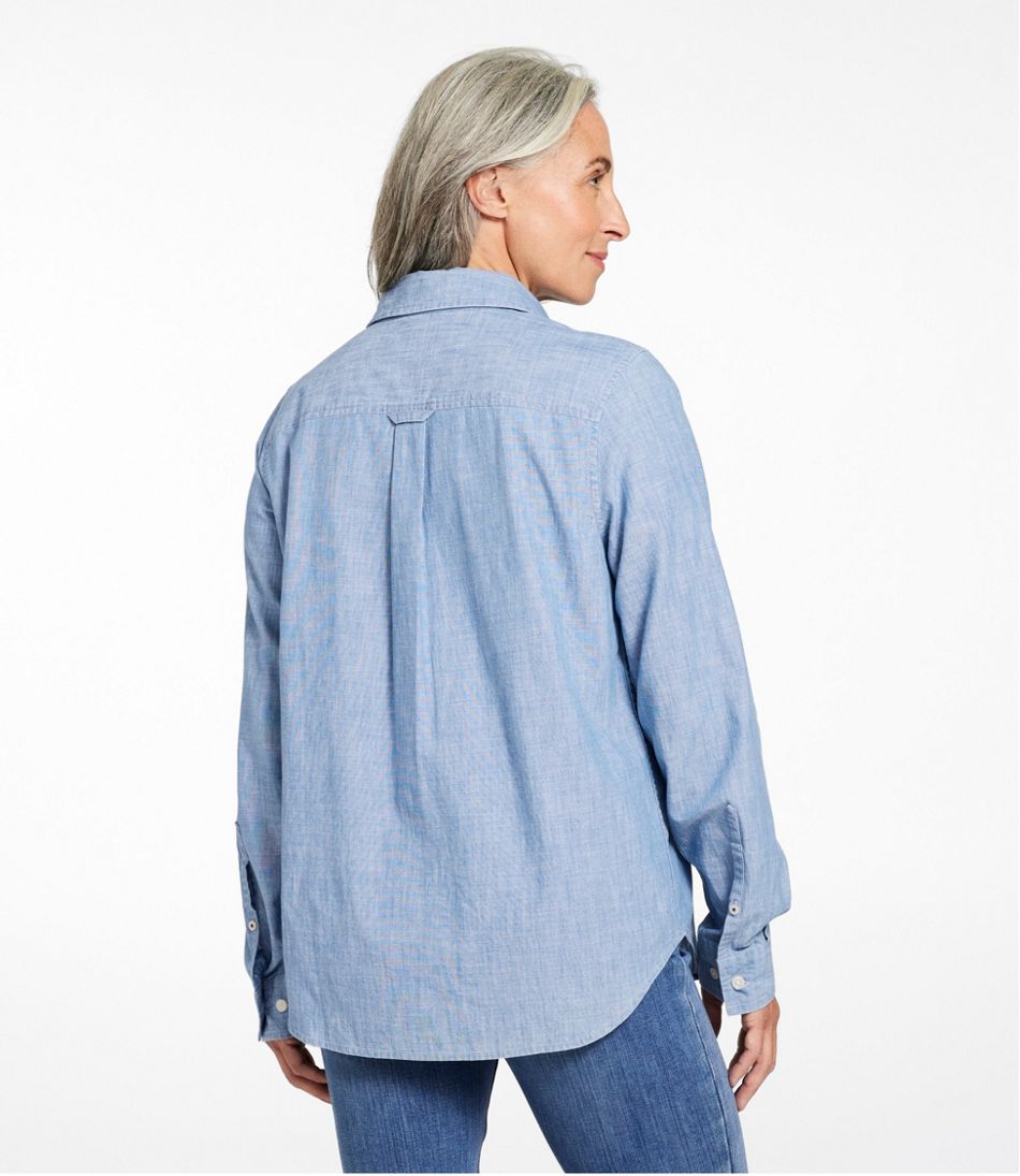 Women's Essential Cotton Shirt, Chambray Long Sleeve | L.L.Bean online