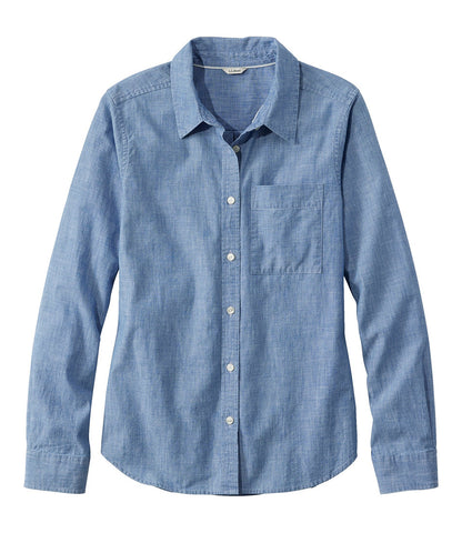 Women's Essential Cotton Shirt, Chambray Long Sleeve | L.L.Bean online