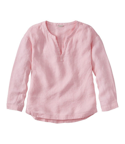 Women's Premium Washable Linen Shirt, Splitneck | L.L.Bean on sale