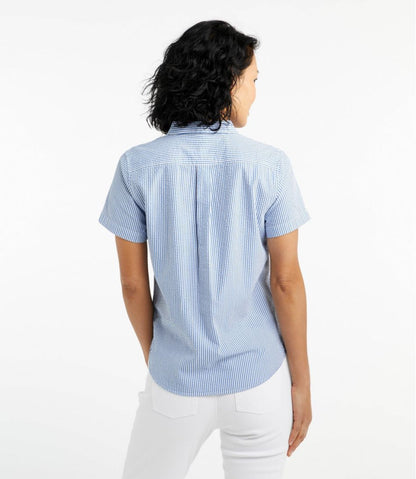 Women's Vacationland Seersucker Shirt, Short-Sleeve Popover Stripe | L.L.Bean online