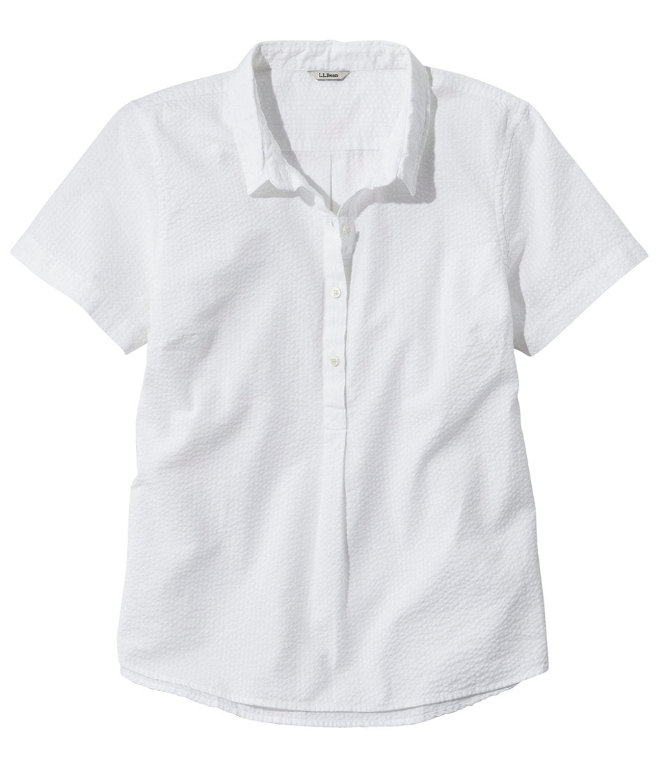 Women's Vacationland Seersucker Shirt, Short-Sleeve Popover Stripe | L.L.Bean online