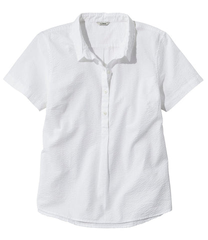 Women's Vacationland Seersucker Shirt, Short-Sleeve Popover Stripe | L.L.Bean online