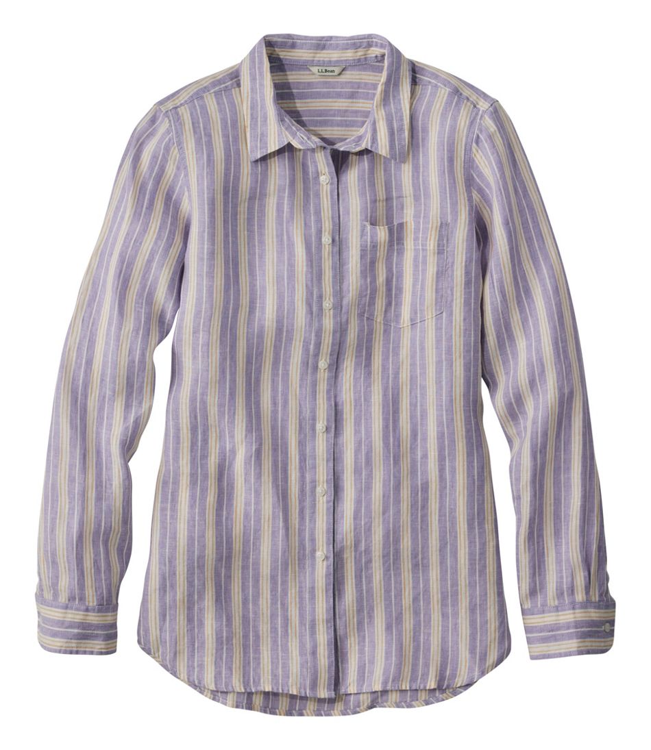 Women's Premium Washable Linen Shirt, Tunic Stripe | L.L.Bean US