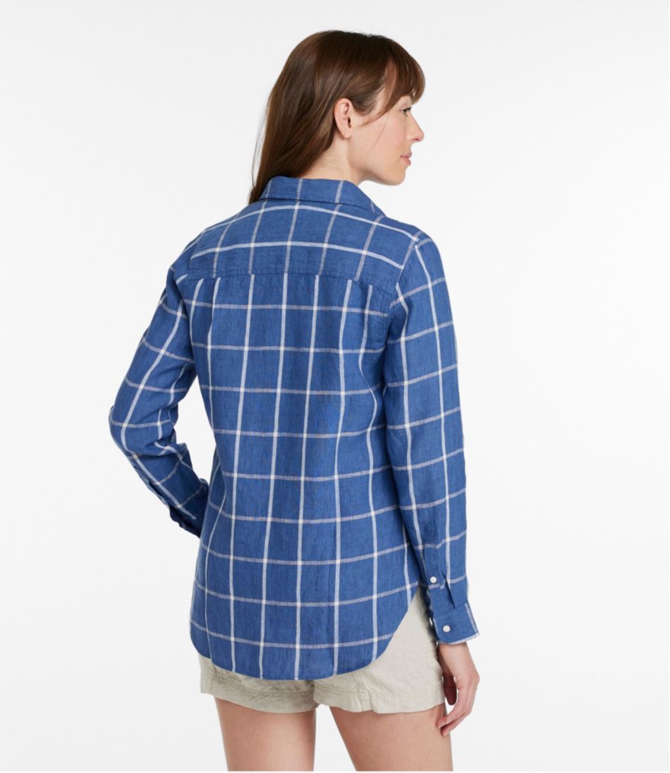 Women's Premium Washable Linen Shirt, Tunic Stripe | L.L.Bean US