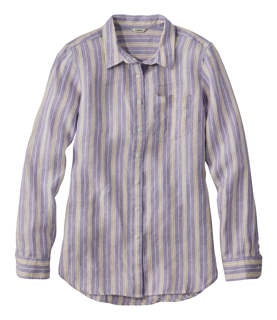 Women's Premium Washable Linen Shirt, Tunic Stripe | L.L.Bean US