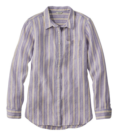Women's Premium Washable Linen Shirt, Tunic Stripe | L.L.Bean US