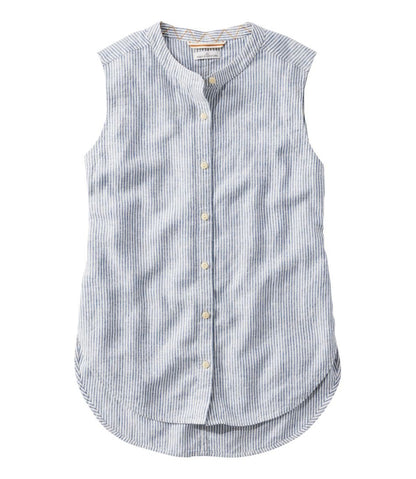 Women's Signature Linen-Blend Button-Front Shirt, Sleeveless | L.L.Bean sale