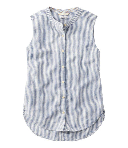 Women's Signature Linen-Blend Button-Front Shirt, Sleeveless | L.L.Bean sale