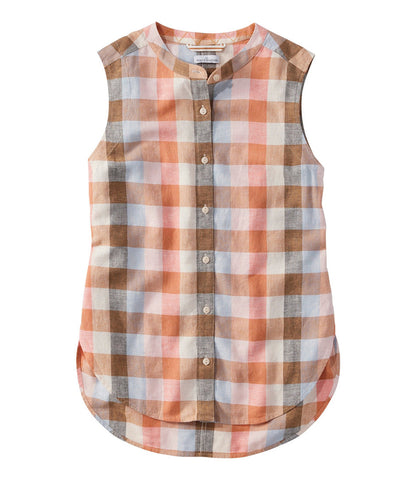 Women's Signature Linen-Blend Button-Front Shirt, Sleeveless | L.L.Bean sale