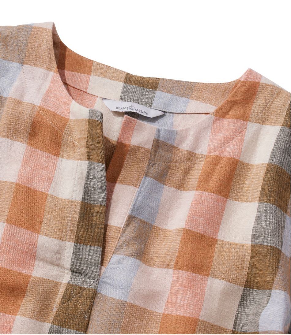 Women's Signature Linen-Blend Splitneck Shirt, Short-Sleeve | L.L.Bean online