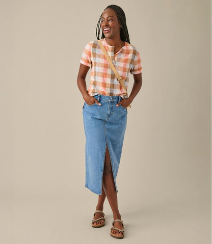 Women's Signature Linen-Blend Splitneck Shirt, Short-Sleeve | L.L.Bean online