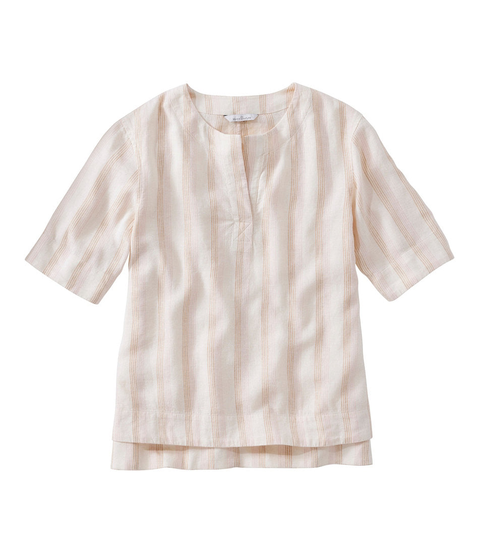Women's Signature Linen-Blend Splitneck Shirt, Short-Sleeve | L.L.Bean online