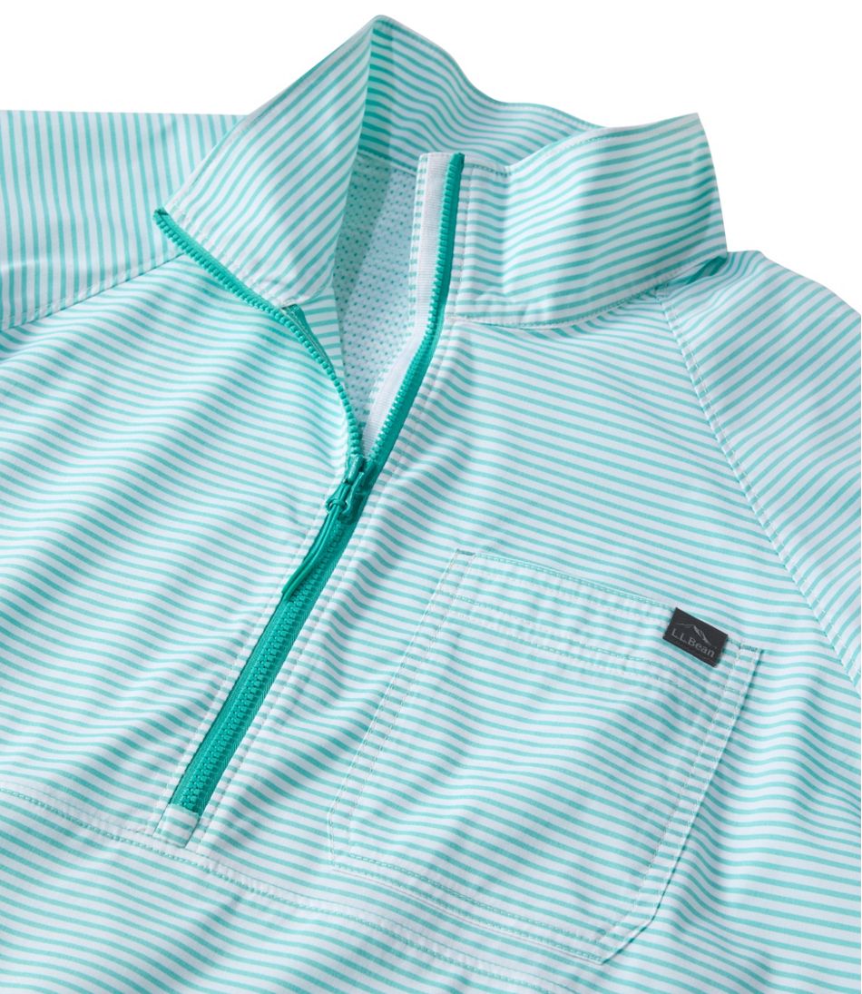 Women's Everyday SunSmart® Woven Shirt, Quarter-Zip Pullover Colorblock | L.L.Bean US
