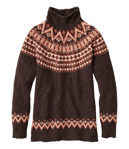 Women's Cotton Ragg Sweater, Funnelneck Pullover Fair Isle | L.L.Bean outlet