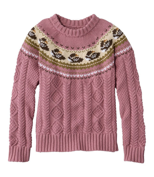 Women's Signature Cotton Fisherman Sweater, Crewneck Novelty | L.L.Bean on sale