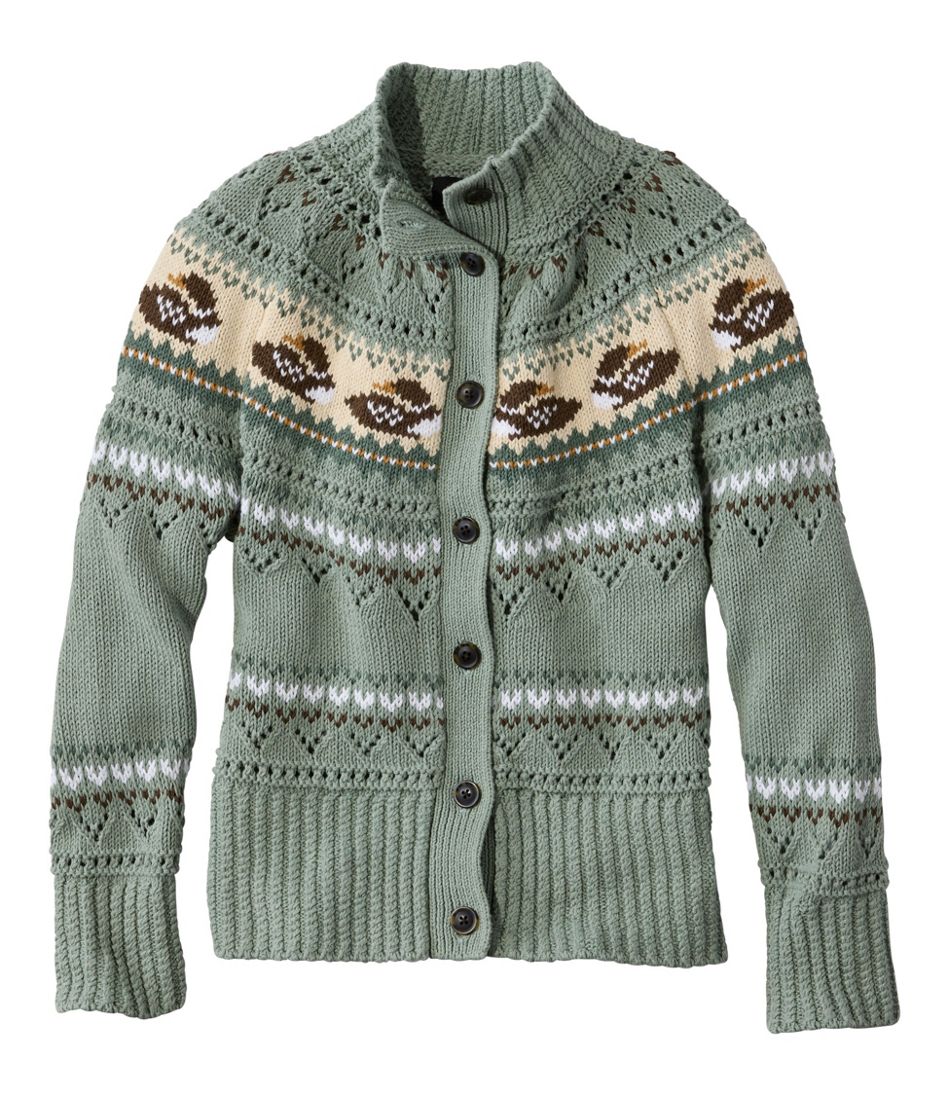 Women's Signature Cotton Fisherman Sweater, Short Cardigan Fair Isle | L.L.Bean discount