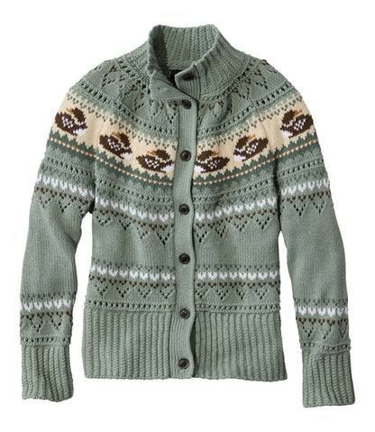 Women's Signature Cotton Fisherman Sweater, Short Cardigan Fair Isle | L.L.Bean discount