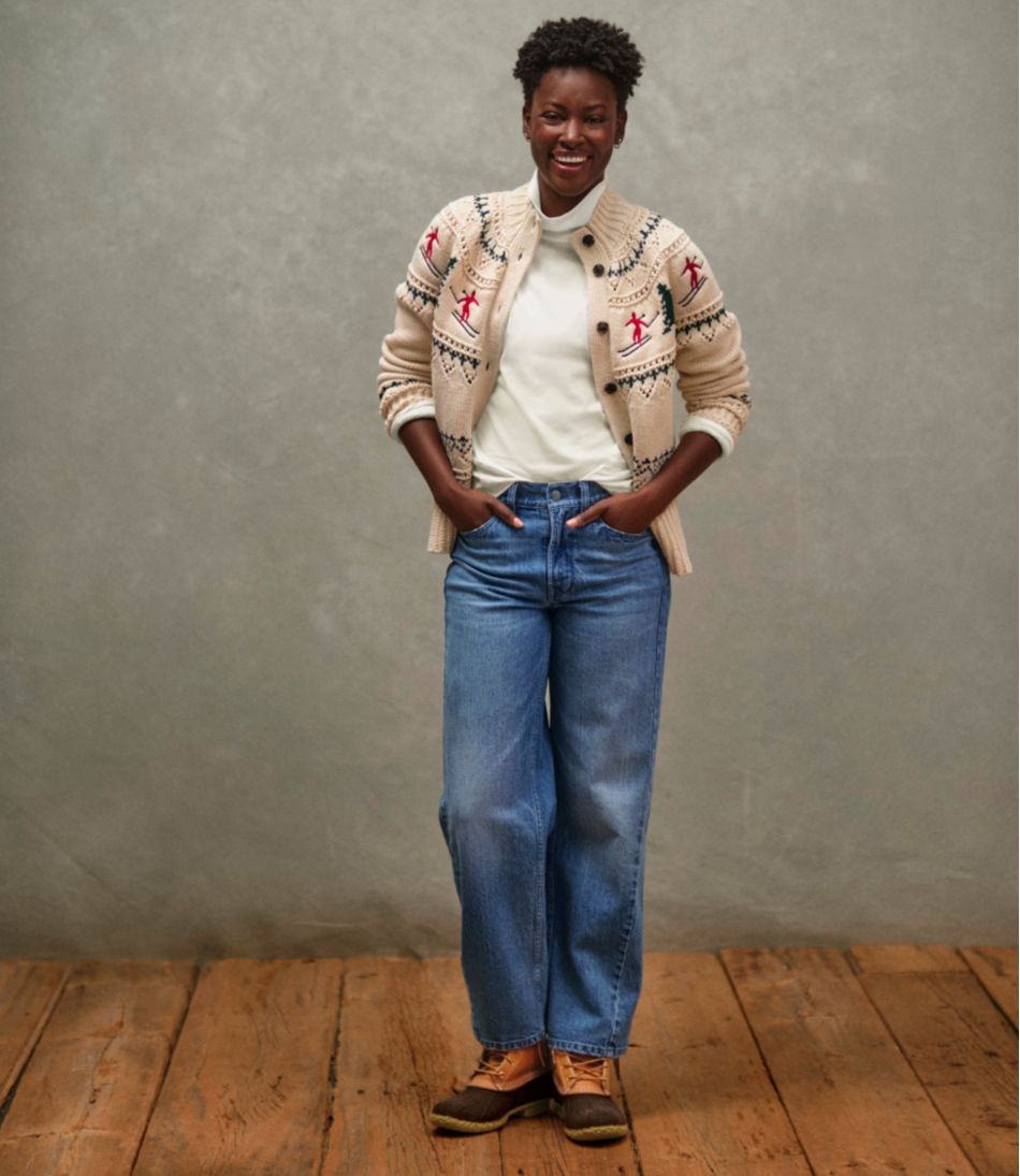 Women's Signature Cotton Fisherman Sweater, Short Cardigan Fair Isle | L.L.Bean discount