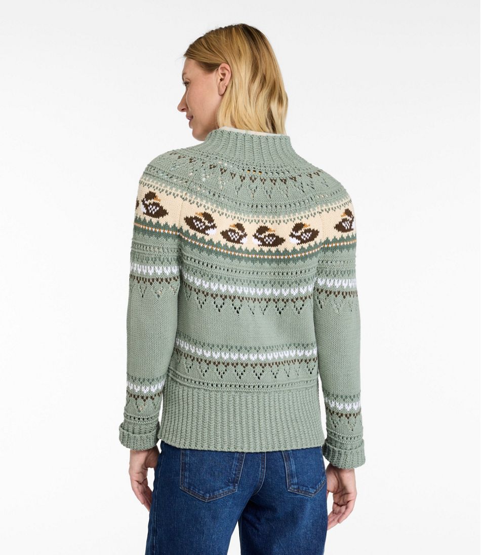 Women's Signature Cotton Fisherman Sweater, Short Cardigan Fair Isle | L.L.Bean discount