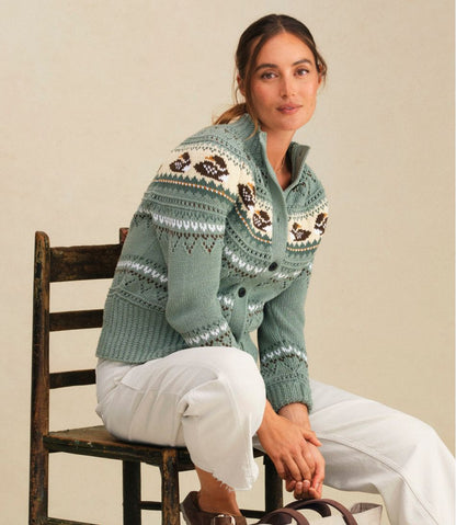 Women's Signature Cotton Fisherman Sweater, Short Cardigan Fair Isle | L.L.Bean discount