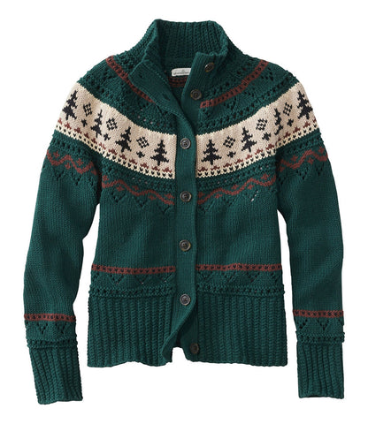 Women's Signature Cotton Fisherman Sweater, Short Cardigan Fair Isle | L.L.Bean discount