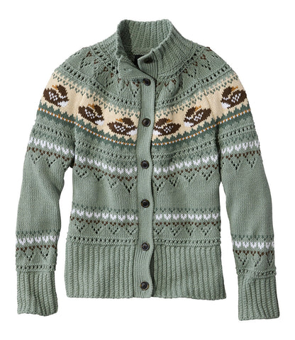 Women's Signature Cotton Fisherman Sweater, Short Cardigan Fair Isle | L.L.Bean discount