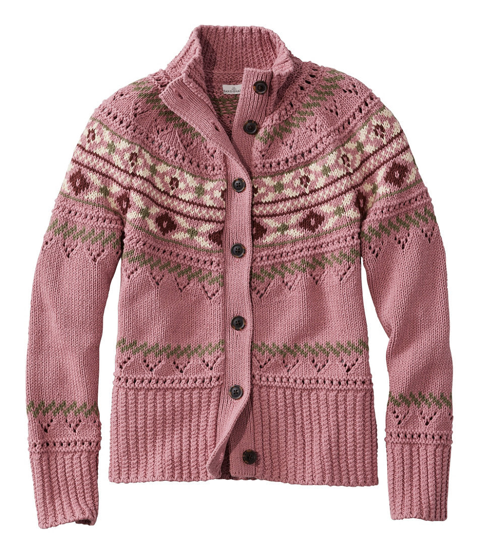 Women's Signature Cotton Fisherman Sweater, Short Cardigan Fair Isle | L.L.Bean discount