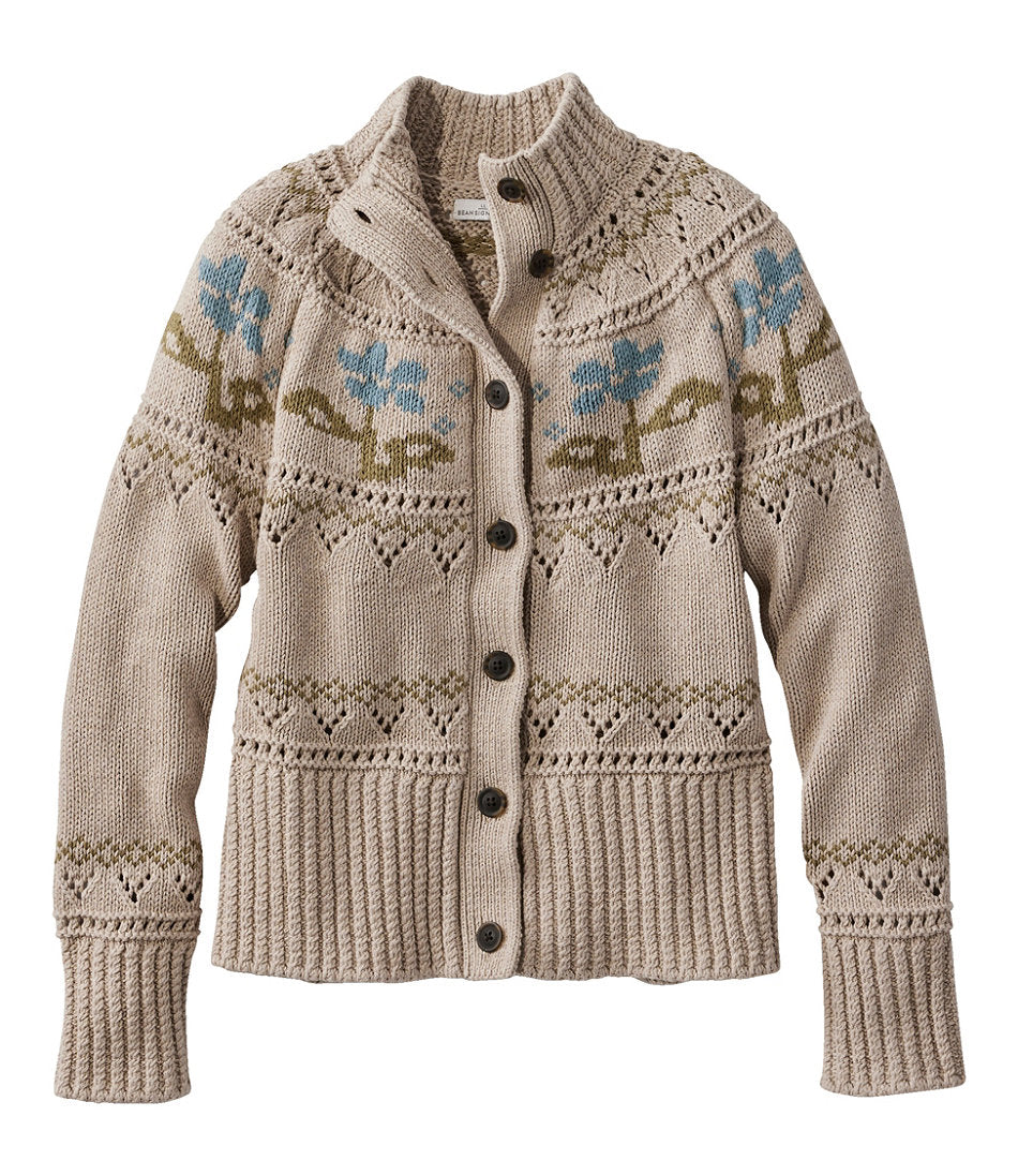 Women's Signature Cotton Fisherman Sweater, Short Cardigan Fair Isle | L.L.Bean discount