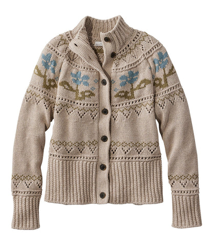 Women's Signature Cotton Fisherman Sweater, Short Cardigan Fair Isle | L.L.Bean discount