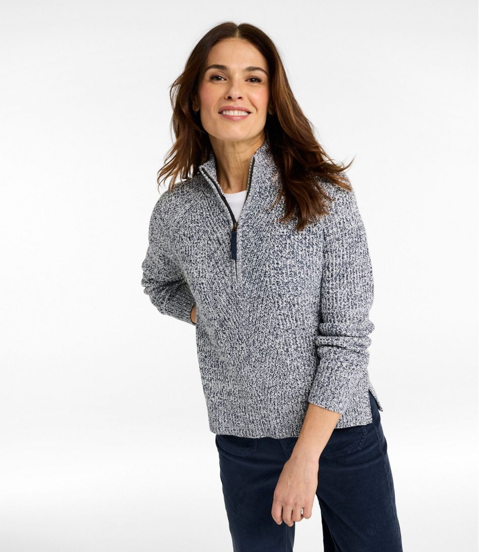 Women's Mariner Shaker Sweater, Quarter-Zip | L.L.Bean online