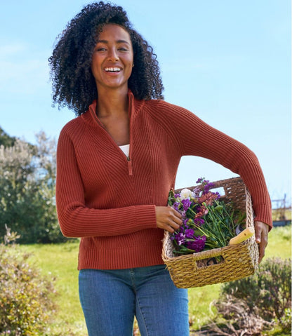 Women's Mariner Shaker Sweater, Quarter-Zip | L.L.Bean online