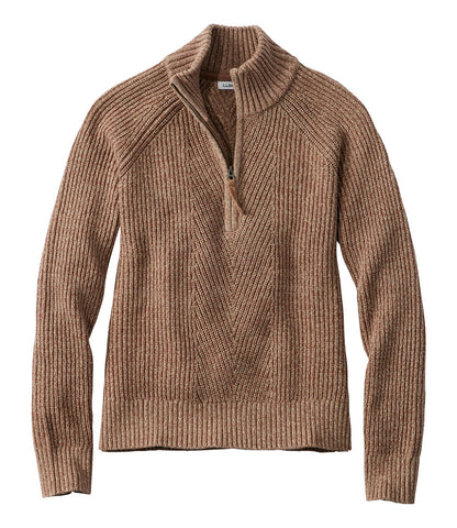 Women's Mariner Shaker Sweater, Quarter-Zip | L.L.Bean online