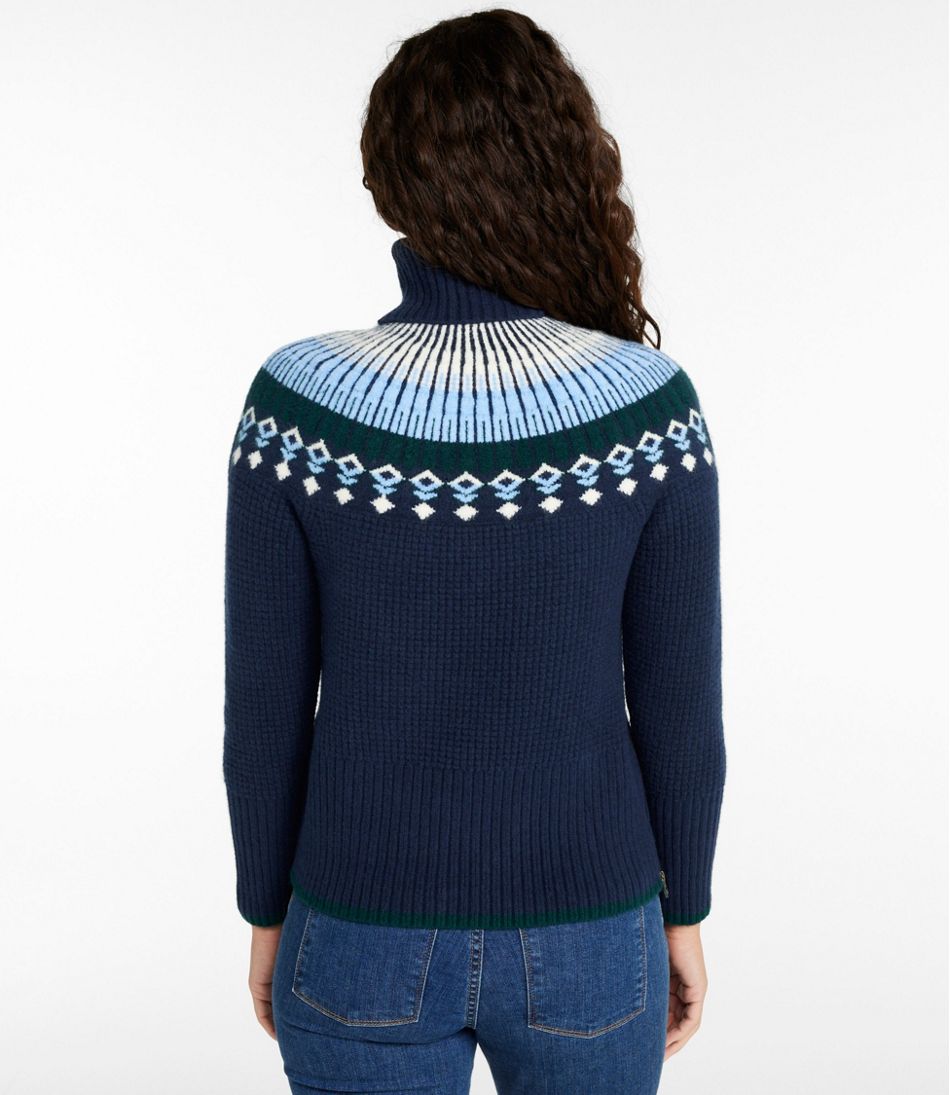 Women's SuperSoft Waffle Sweater, Turtleneck Fair Isle | L.L.Bean online