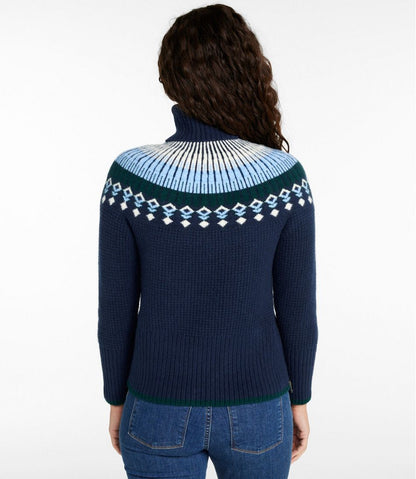 Women's SuperSoft Waffle Sweater, Turtleneck Fair Isle | L.L.Bean online