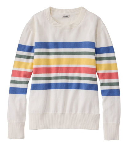 Women's Cotton/Cashmere Sweater, Crewneck Stripe | L.L.Bean sale