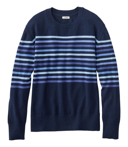 Women's Cotton/Cashmere Sweater, Crewneck Stripe | L.L.Bean sale