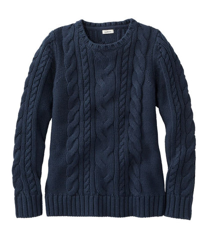 Women's Double L® Cable Sweater, Crewneck | L.L.Bean on sale