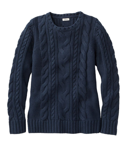 Women's Double L® Cable Sweater, Crewneck | L.L.Bean on sale