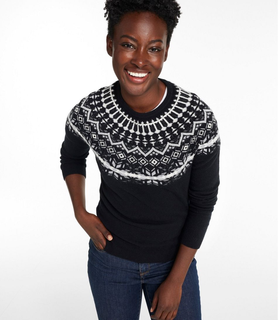 Women's Classic Cashmere Sweater, Crewneck Fair Isle | L.L.Bean online