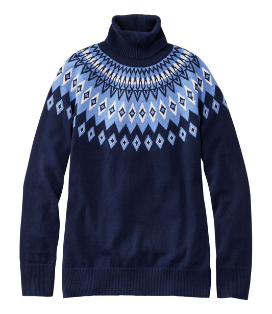 Women's Cotton/Cashmere Sweater, Turtleneck Fair Isle | L.L.Bean discount
