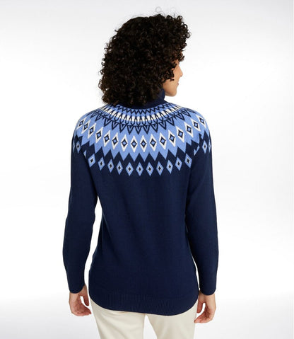 Women's Cotton/Cashmere Sweater, Turtleneck Fair Isle | L.L.Bean discount